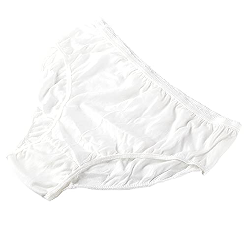 STARLY Women's Disposable Pure Cotton Underwear Travel Panties High Cut Granny Briefs (10pcs,White,S) - Image 1
