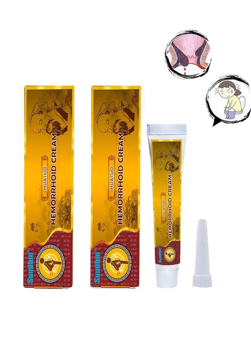 Sumifun 2-PACK Hemorrhoid Cream, Antibacterial Cream - Chinese Herbal Hemorrhoids Cream Hemorrhoid Symptom Ointment 20g*2 - Image 1