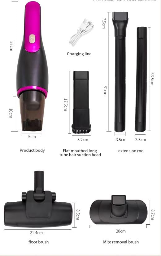 Dratal Cordless Handheld Vacuum Cleaner with Adjustable Extension Rod 180 Flat Design 400W Powerful Suction 700ml Dust Cup 3in1 Rechargeable Stick Vacuum for Home Car and Bed Cleaning - Image 2
