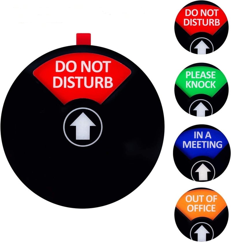 Kichwit Privacy Sign for Office Door, Do Not Disturb, Out of Office, Please Knock, in a Meeting, Conference Sign for Offices (Black, 2 Pack) - Image 2