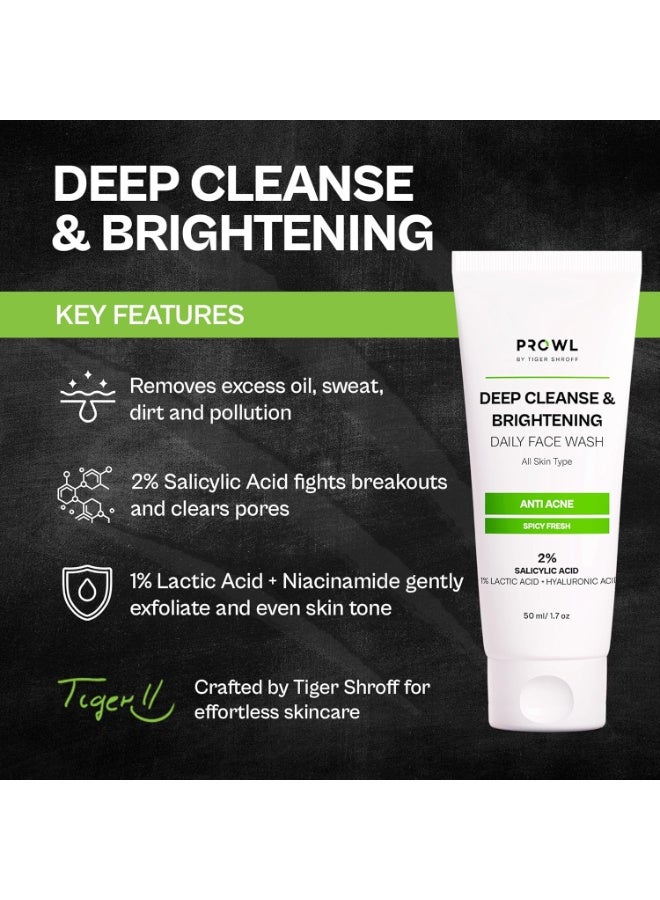 PROWL by Tiger Shroff DEEP CLEANSE & BRIGHTENING DAILY Face Wash 50ML - Image 4
