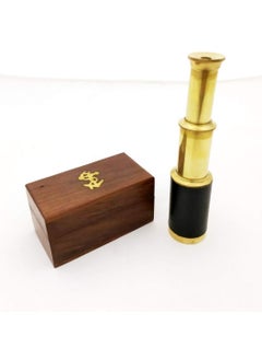 U.K MART UK MART 6 Inch Brass Handmade Telescope With Wooden Box  - Image 2