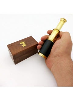 U.K MART UK MART 6 Inch Brass Handmade Telescope With Wooden Box  - Image 3