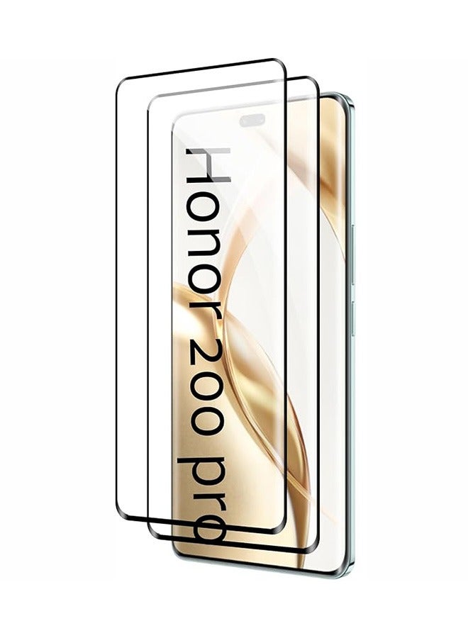 2 Pack Honor 200 Pro 5G Screen Protector, 9H Tempered Glass Screen Protector for Honor 200 Pro 5G, Premium 3D Curved Edge Guard Film，Case Friendly, Anti-Scratch Film (Edge Adhesive) - Image 1