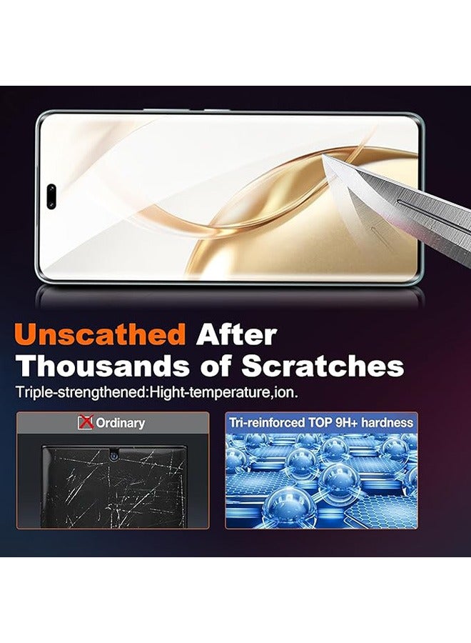 2 Pack Honor 200 Pro 5G Screen Protector, 9H Tempered Glass Screen Protector for Honor 200 Pro 5G, Premium 3D Curved Edge Guard Film，Case Friendly, Anti-Scratch Film (Edge Adhesive) - Image 2