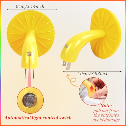 ESUPPORT Mushroom-Shaped Energy Saving Sensor LED Night Light with Plug Yellow(Average Life Expectancy 50000h) - Image 2