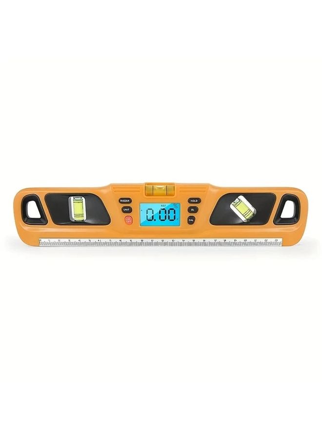Yellow Digital Angle Finder LED Display Magnetic Base 360 Degree Rotation - Image 1