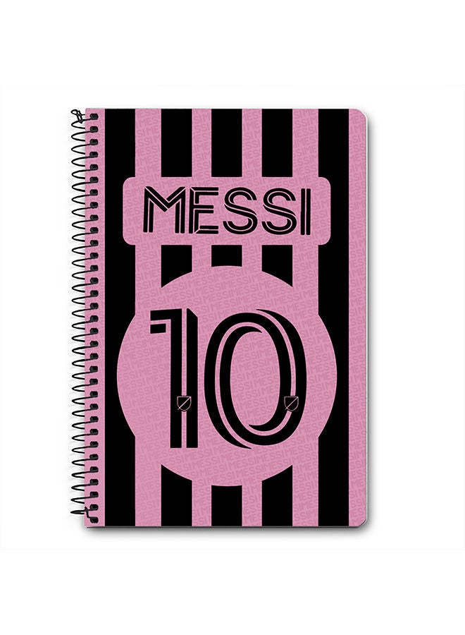 Stylizedd Stylizedd Designer A5 Spiral Notebook Memo Notepad Journal -  Football Player Name - Messi Jersey no 10 Design D 