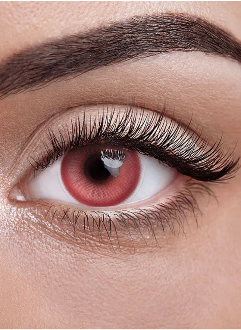 Unibling - Magic Pop Red Kakegurui Jabami Yumeko Yearly Colored Contact Lenses, Unisex Cosmetic Cosplay Contact Lenses, Enlargement Collection, Light Red, With Case - Image 1