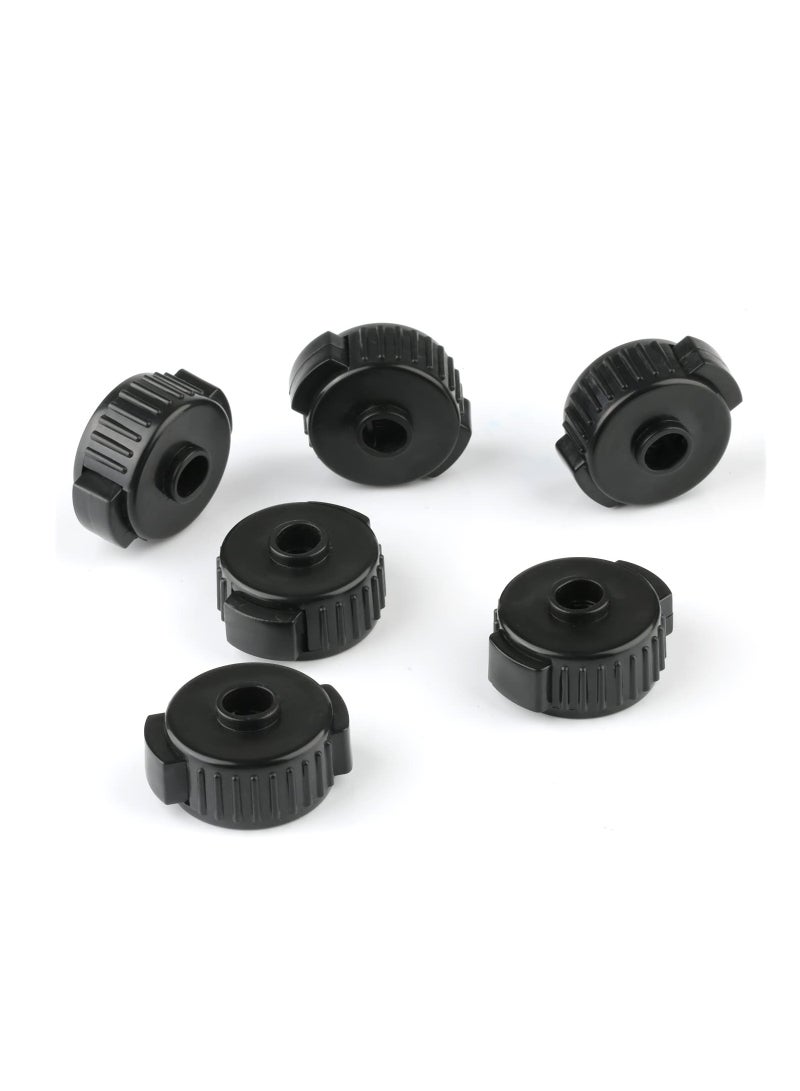 Zikra 6Pcs Quick Release Cymbal Nuts, 8mm Cymbal Mate Nut Black Plastic Cymbal Lock Nut Replacement for Percussion Drum Kit Jazz Drum Parts Accessories - Image 3
