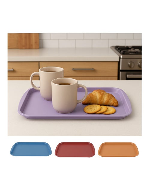Multi-colored plastic serving tray - 36 x 27 cm -612