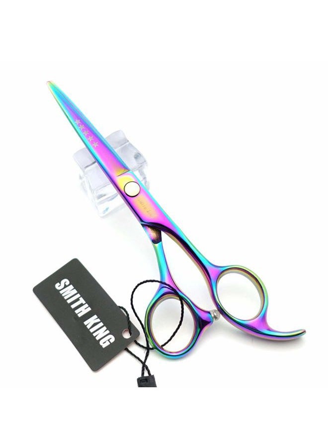 Smithking 5.5 Inches Hair Cutting Scissors Set with Razor Combs Lether Scissors Case,Hair Cutting Shears Hair Thinning Shears for Personal and Professional (Raibow) - Image 4