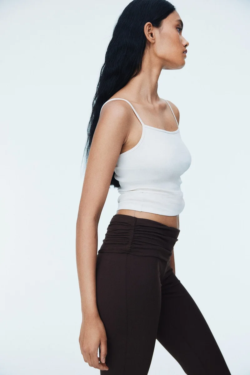 H&M Gathered microfibre yoga pants