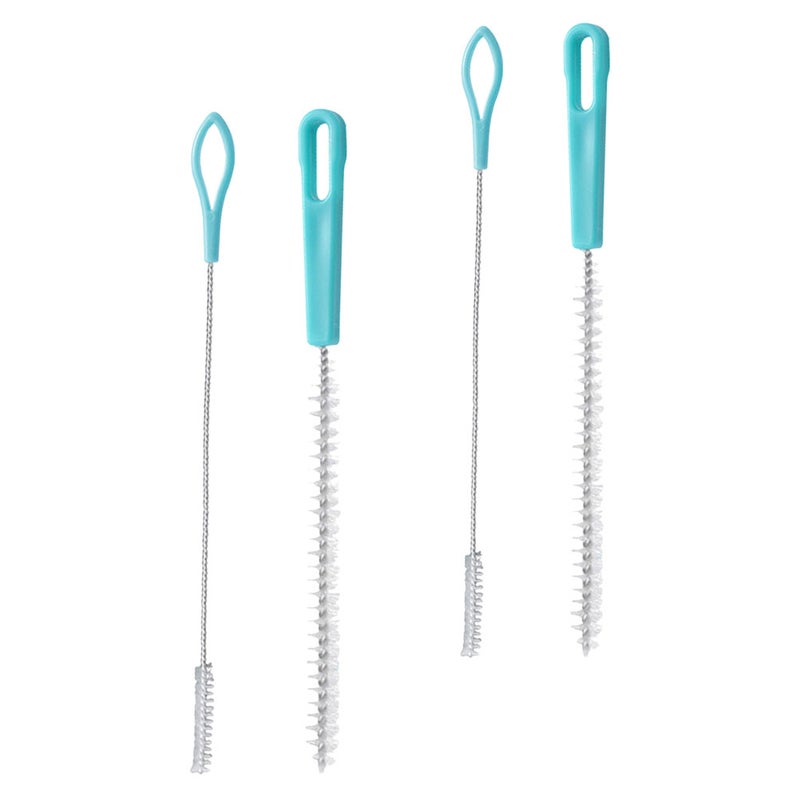 4Pcs Brush Tea Pot Spout Brush Root Hole Brush Cup Brush Extra Brush for Washing Glass Silicone Metal Tubes Brush Sewer Drain Brush - Image 1