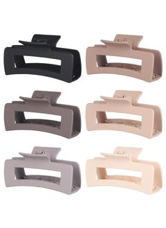 4 Inch Big Hair Claw Clips 6 Pcs Large Claw Clips for Thick Hair Square Hair Clips for Women Rectangle Hair Clips Banana Jaw Clips Hair Accessories for Girls  Chocolate