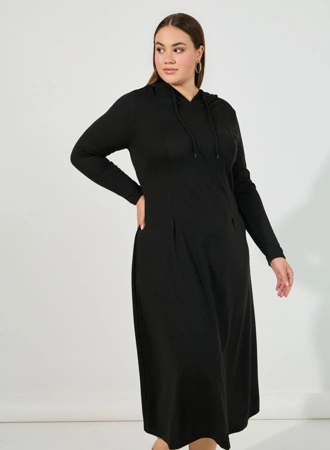 Styli Hooded Midi Dress