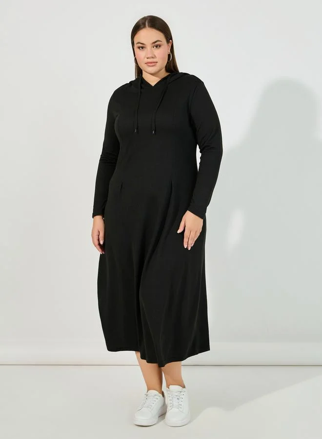Styli Hooded Midi Dress