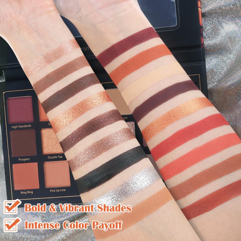 Prism Makeup Matte Eyeshadow Palette Pro 18 Colors Pigmented Shimmer Glitter Eye Shadow Palette, Long Lasting Waterproof Smokey Powder Cosmetics Halloween Makeup Kit (01# Seductress) - Image 3