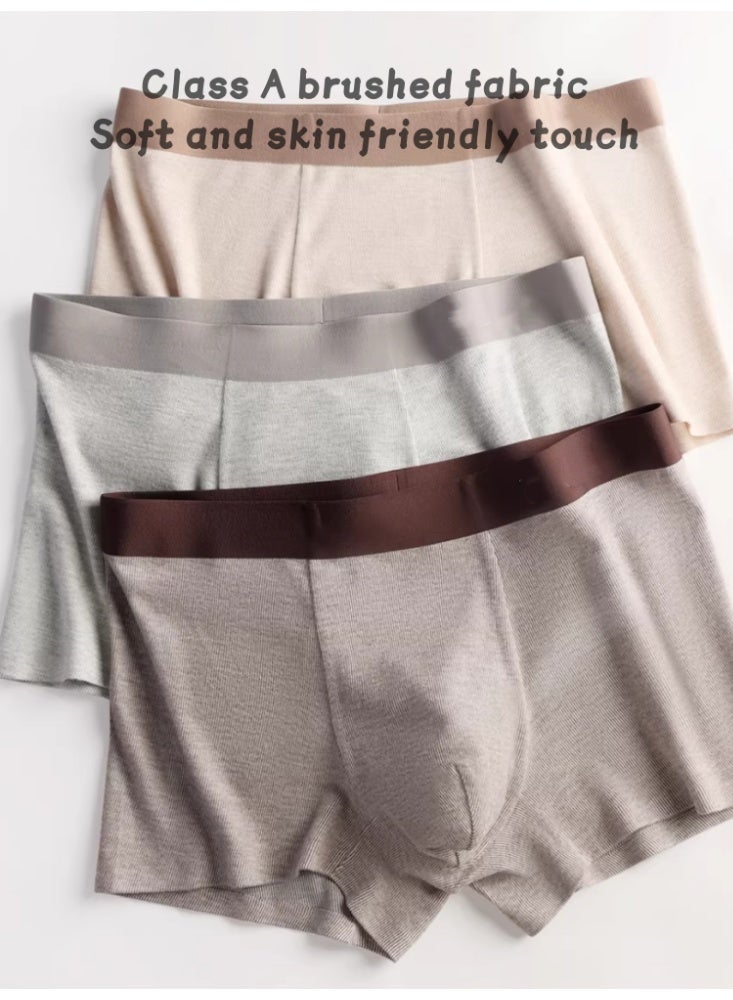 الرجال 10A الصف المضادة للبكتيريا النقية القطن التنفس الرياضة الملاكمة ملابس، 3 حزمة مزيجات الألوان: ضوء الرمادي المتعثر + الوردي الغبار + الرمادي المتعثر الداكن - Image 2