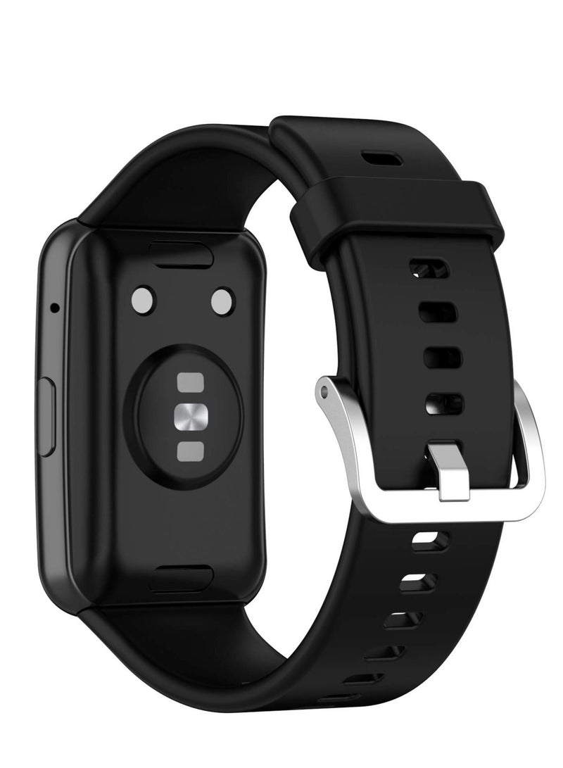 Huawei Watch Fit Replacement Wrist Band - Replacement Silicone Wrist Watch Band Strap for Huawei Watch Fit Black - Image 3