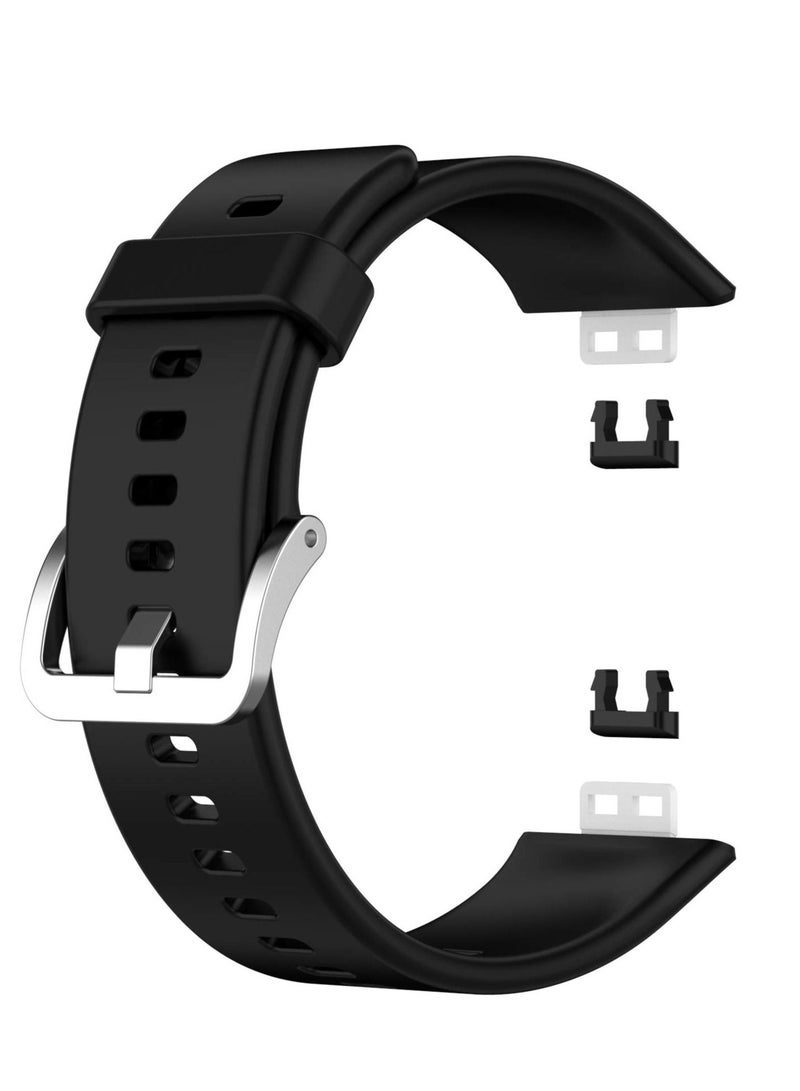 Huawei Watch Fit Replacement Wrist Band - Replacement Silicone Wrist Watch Band Strap for Huawei Watch Fit Black - Image 2
