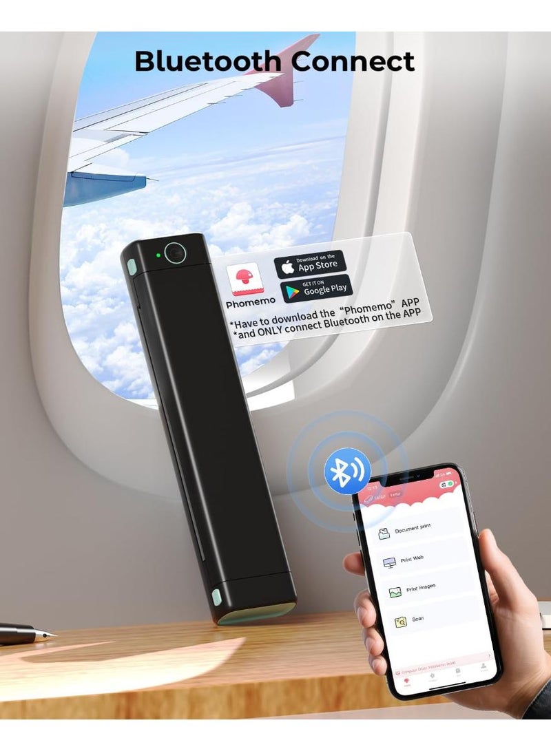 فوميمو طابعة حرارية محمولة M08F A4، تدعم ورق A4 الحراري مقاس 8.26 × 11.69 بوصة، طابعات سفر لاسلكية محمولة للسيارة والمكتب، طابعة بلوتوث متوافقة مع الهاتف والكمبيوتر الشخصي - Image 3
