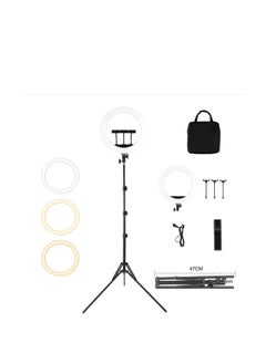 HQ HQ 18N Ring Light Kit with Tripod Stand and Accessories, 18 inches, 55 Watts, 3200K-6000K Adjustable Color Temperature, Phone Holder Included  - Image 1