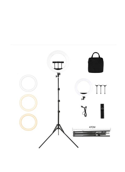 HQ 18N Ring Light Kit with Tripod Stand and Accessories, 18 inches, 55 Watts, 3200K-6000K Adjustable Color Temperature, Phone Holder Included