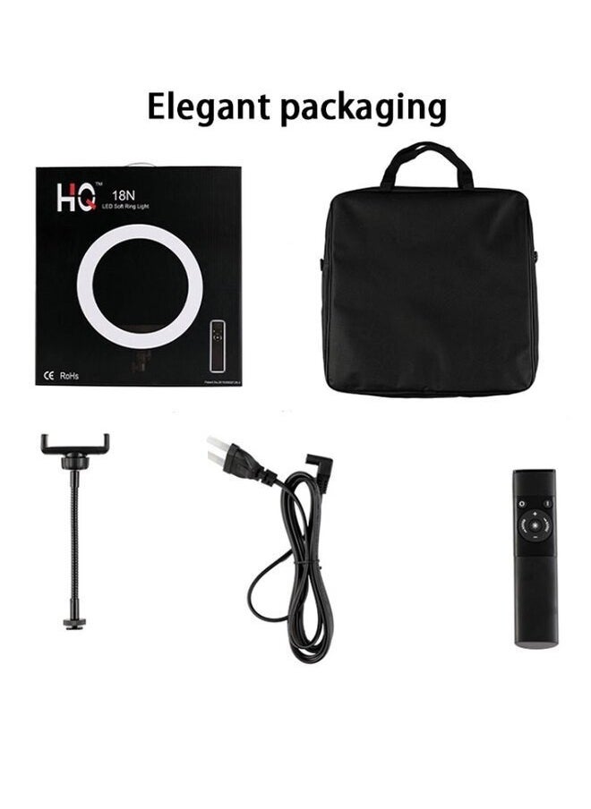 HQ - HQ 18N Ring Light Kit with Tripod Stand and Accessories, 18 inches, 55 Watts, 3200K-6000K Adjustable Color Temperature, Phone Holder Included - Image 1