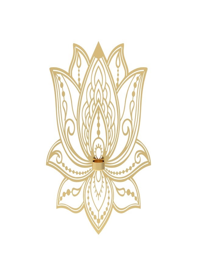 ALCU Wall Hanging Lotus Candle Stand - Elegant Metal Lotus Design for Tealight & Votive Candles | Stunning Home Décor Accent for Living Rooms, Bedrooms, and Meditation Spaces - Image 4