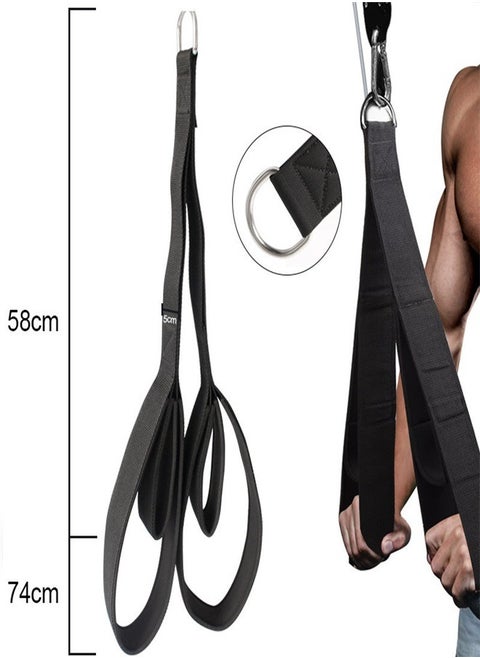 Tricep Rope Cable Attachment Two Lengths Built in One Pull Down Rope Triceps Extension Straps Gym Equipment Home Workout Handles for Resistance Bands