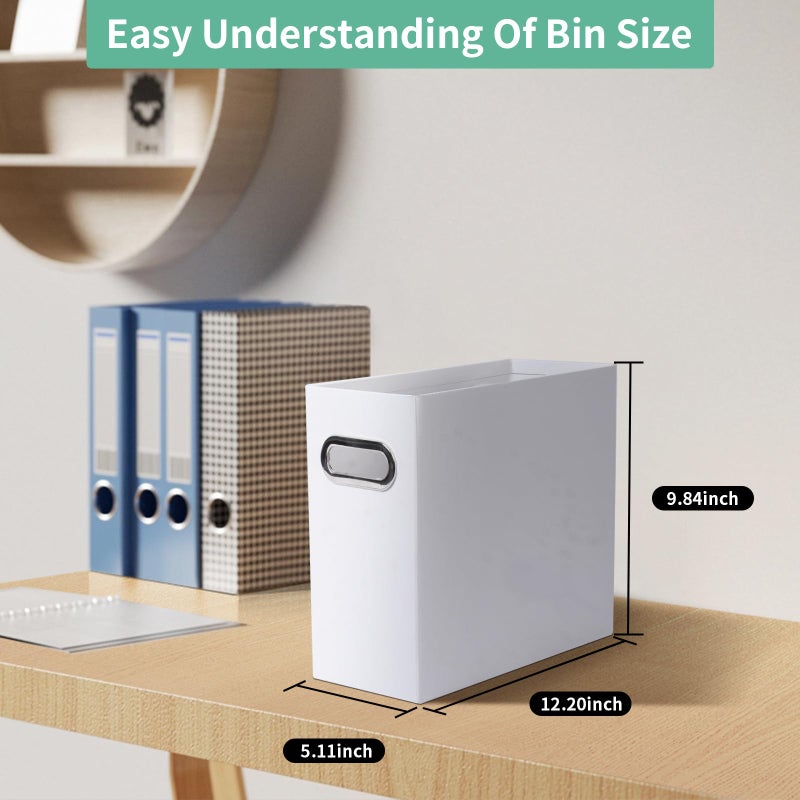 Tcbelosion Collapsible File Organizer Box with Handle, Filing Organizer for Home or Office, Small Portable File Box(1 Pack, White) - Image 2