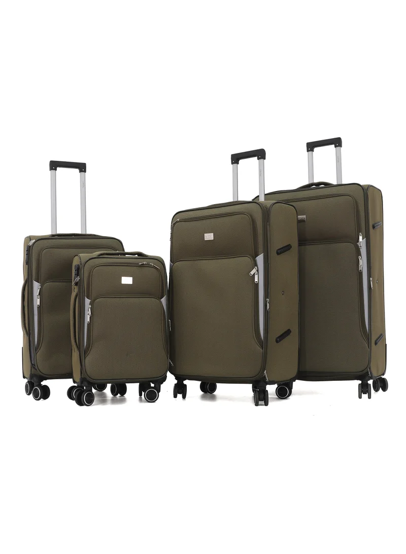 Capital Premium 4-Piece Softside Luggage Set – Lightweight Spinner Suitcases with Telescopic Handles, Front Zip Pockets & 360° Swivel Wheels