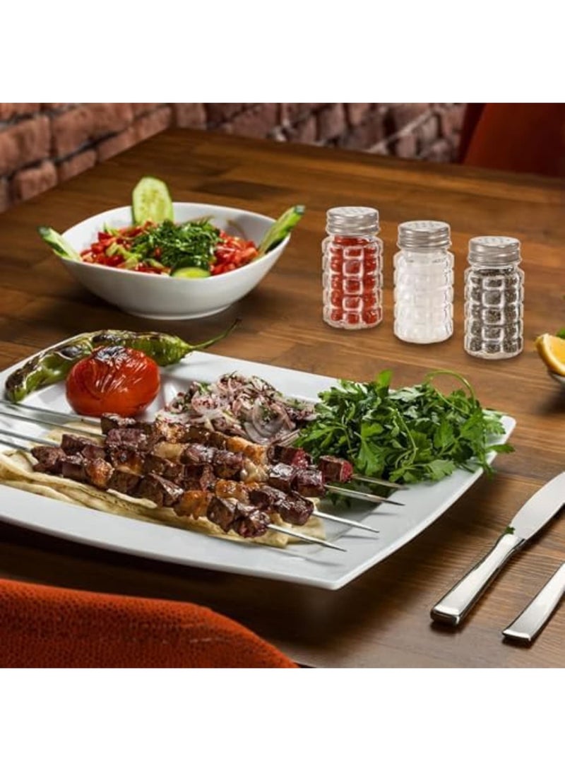 Luckam 16 Pack Retro Glass Salt and Pepper Shakers Set - 2oz Vintage Style Spice Jars with Stainless Steel Lids, Textured Bubble Design for Kitchen, Restaurant, Wedding & Travel (3" Tall) - Image 5