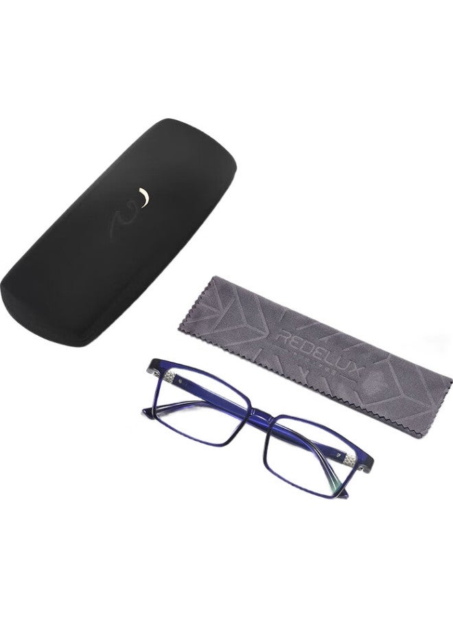 Sunset Red Reading Glasses For Men, Stylish Business Anti-Blue Light High-Definition Comfortable Ultra-Light Women'S Resin Reading Glasses Jx6017 300 Degrees - Image 2