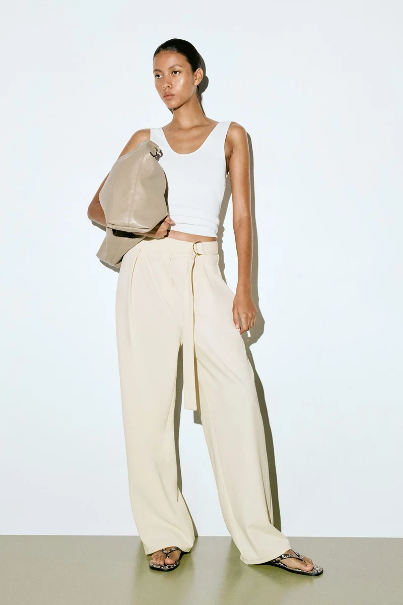 H&M Belted trousers