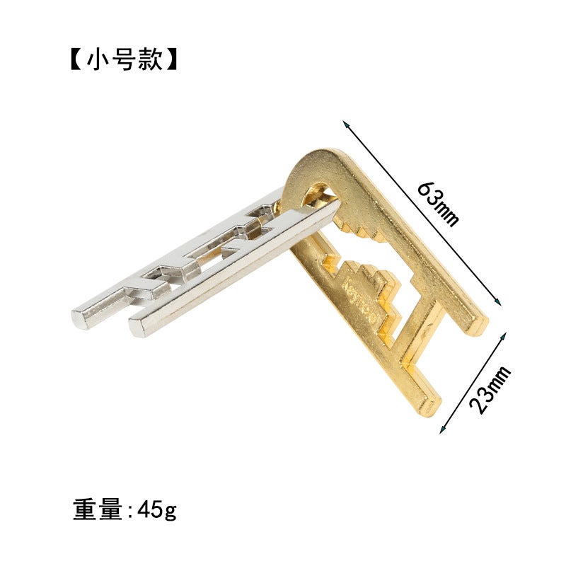 [Small Size] Zinc Alloy Unlock Kong Ming Lock Magic Alloy Educational Toys Nine-Chain Intelligence Unlock Ring Buckle - Image 1
