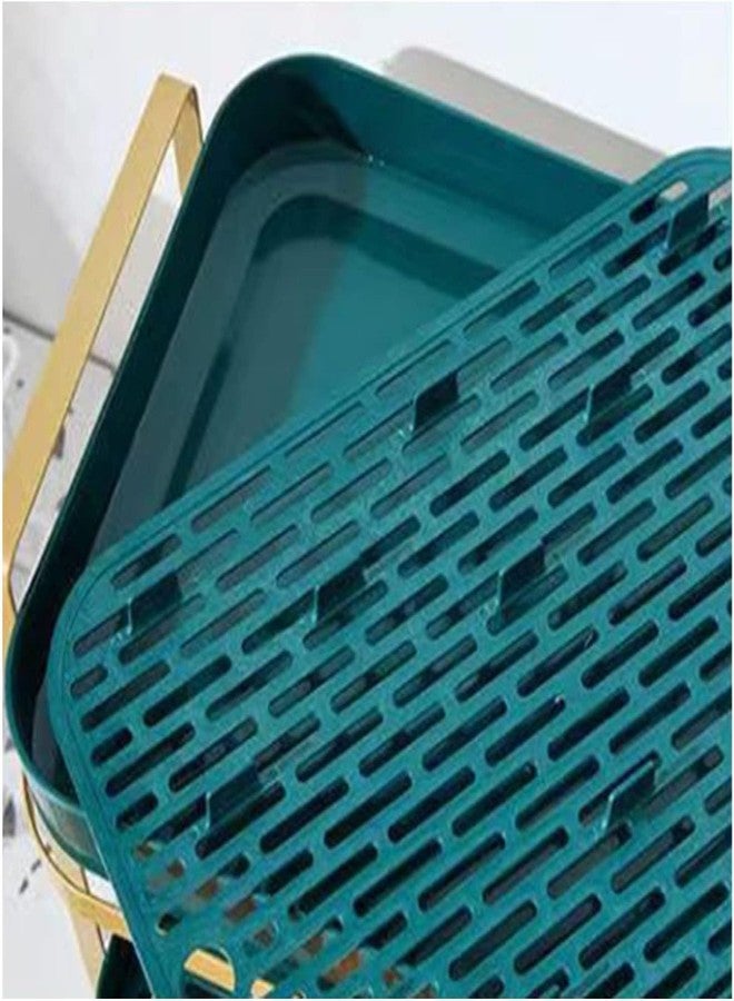 Dhadh Tabletop Cup Organizer Double-Layer Household Storage Rack Teacup Storage Rack Kitchen Bathroom Drain Rack Cup Tray - Image 5