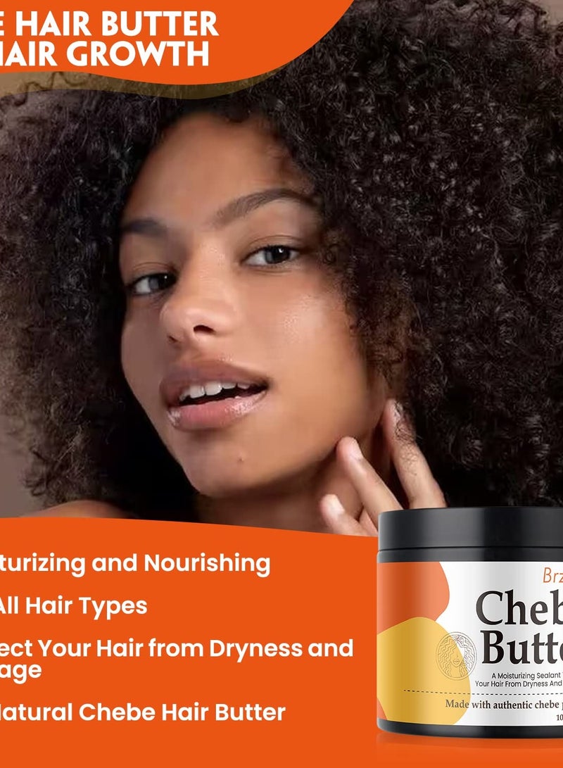 Brzeaf Vegan Chebe Butter for Hair Growth With Rosemary Oil 3.6 Oz [All-Natural Ingredients, Moisturizing, Thickening, for All Hair Types, Deep Conditioning] - Image 2