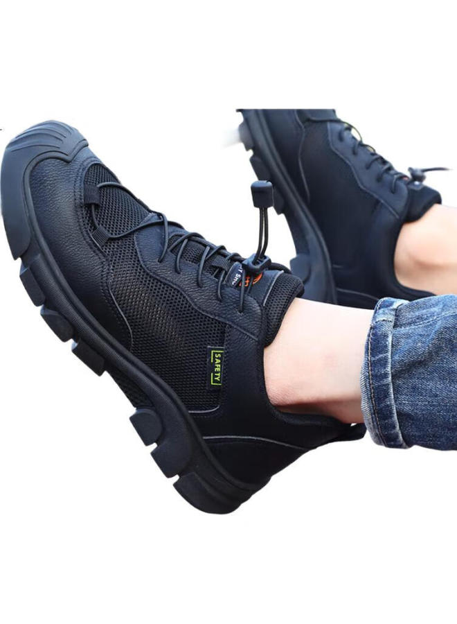 Jingtu Safety Shoes For Men, Summer Breathable, Steel Toe Cap, Puncture-Resistant, Wear-Resistant, Safety Work Site Shoes 0216Bk 39 - Image 1