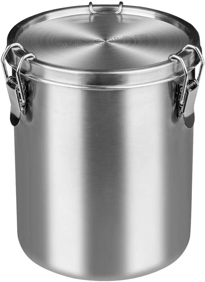 Tanjiae Compact Stainless Steel 100% Airtight Canisters Sets for Small Kitchens | Metal Food Storage Containers with Lids Sealed - Keep Flour, Sugar, Coffee, Tea Fresh for Months (18+35+56 fl oz) - Image 1