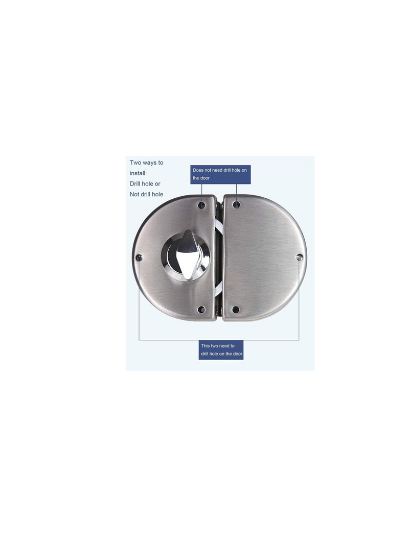 ROBUSTLINE - Double Glass Door Lock Stainless Steel, Both Sides Open Frameless Door Hasps for 10-12mm Thickness Glass, Home Office Hotel Furniture Hardware - Image 1