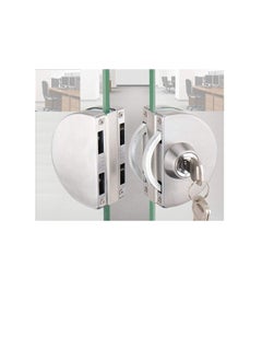 Double Glass Door Lock Stainless Steel, Both Sides Open Frameless Door Hasps for 10-12mm Thickness Glass, Home Office Hotel Furniture Hardware