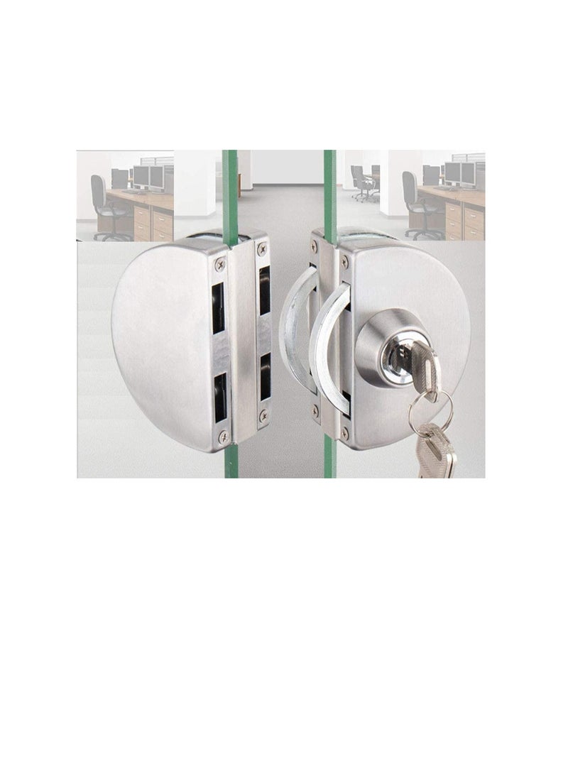 ROBUSTLINE - Double Glass Door Lock Stainless Steel, Both Sides Open Frameless Door Hasps for 10-12mm Thickness Glass, Home Office Hotel Furniture Hardware - Image 1
