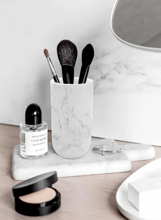Cerpourt Toothbrush Holder Polyresin Toothbrush Organizer,Marble Style Bathroom Accessories,Toothpaste Holder Makeup Brushes Cup Razors Holder for Bathroom Vanity Countertop,Ideal for Home,Hotel - Image 2