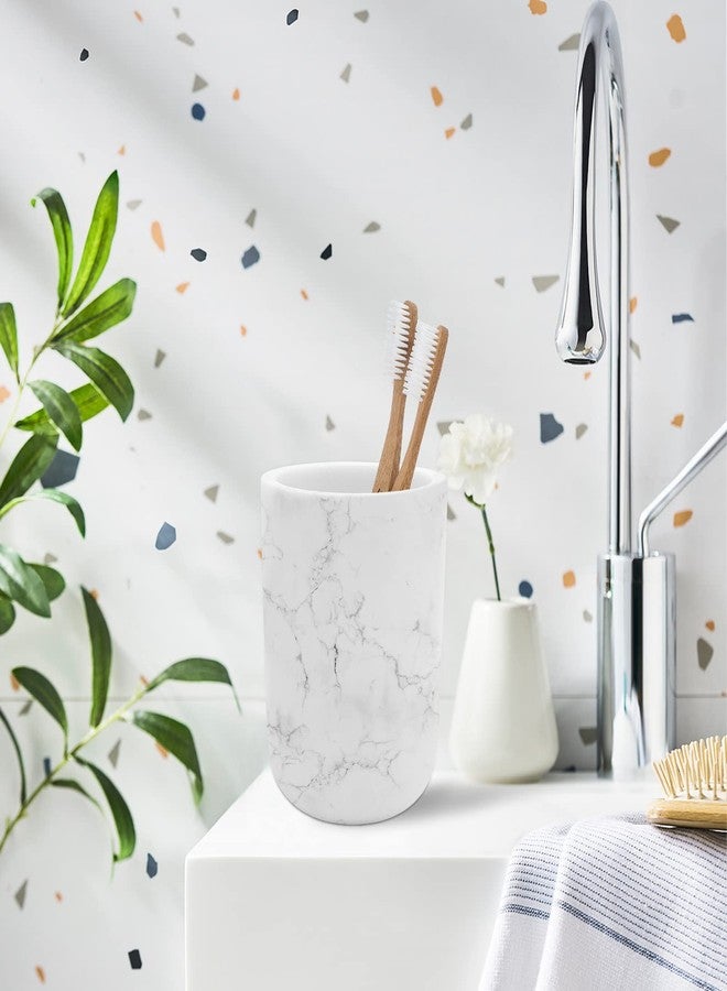 Cerpourt Toothbrush Holder Polyresin Toothbrush Organizer,Marble Style Bathroom Accessories,Toothpaste Holder Makeup Brushes Cup Razors Holder for Bathroom Vanity Countertop,Ideal for Home,Hotel - Image 5