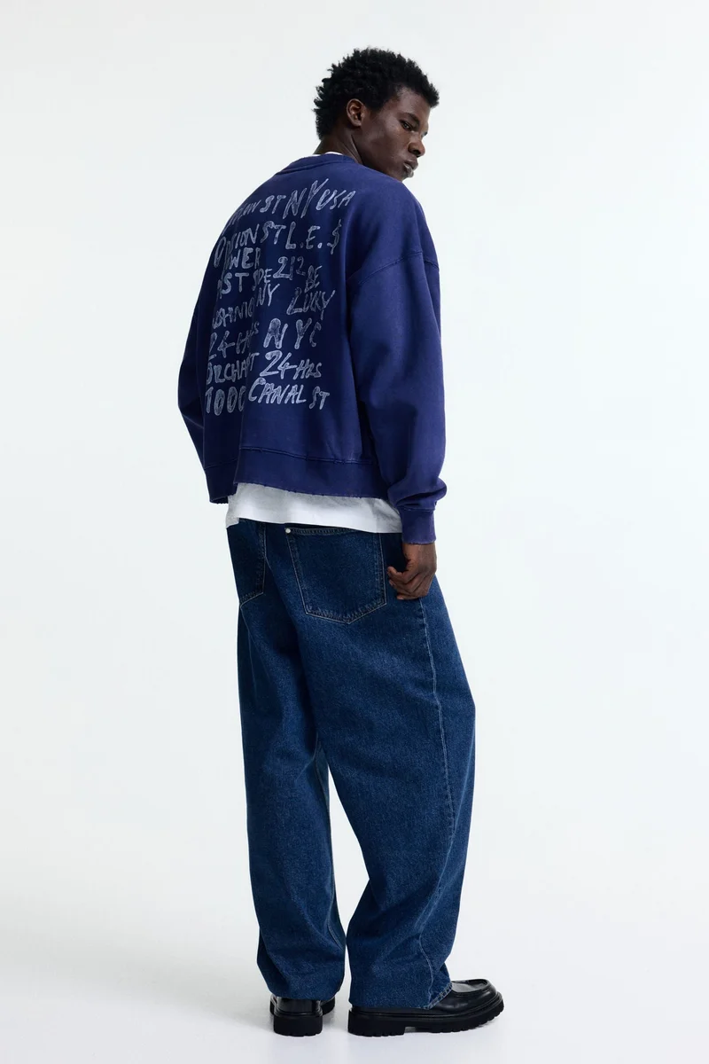 H&M  Oversized Fit Printed sweatshirt for Men | Best Price UAE