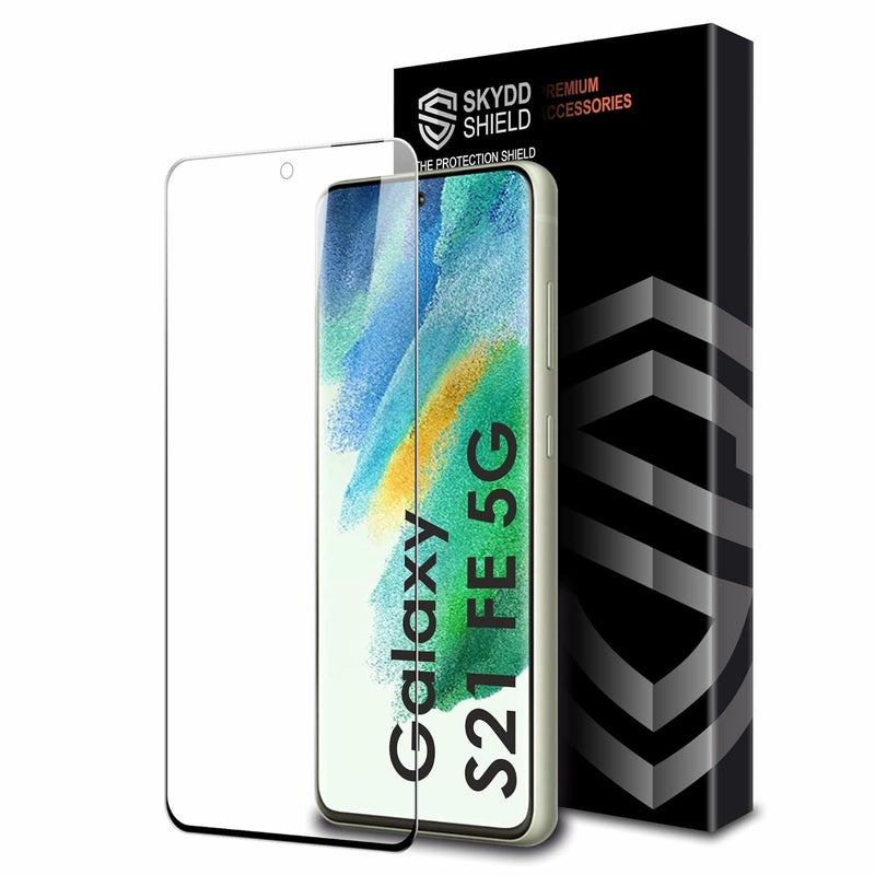 Skyddshield Military-Grade Gorilla Tempered Glass For Samsung Galaxy S21 Fe (6.4 Inch) With Installation Kit | Edge to Edge Coverage | Black - Image 1