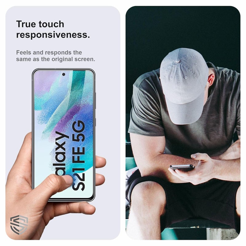 Skyddshield Military-Grade Gorilla Tempered Glass For Samsung Galaxy S21 Fe (6.4 Inch) With Installation Kit | Edge to Edge Coverage | Black - Image 4