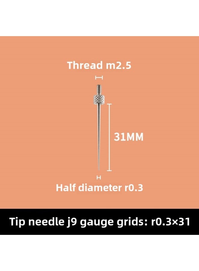 # Dial Indicator Needle Flat Tip Measuring Special-shaped Gauge Needle Curved Gauge Measuring Table. Thousands Of Minutes Meter High-Color:J9 R0.3×31MM  - Image 1